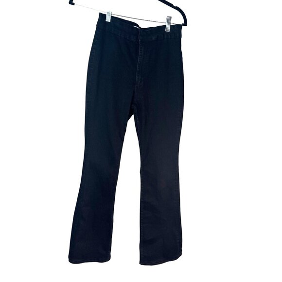 2/$30 Zara Womens Size 6 Jet Black Flare Jeans Cotton Blend - Picture 1 of 13